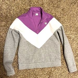 Fila Brand Sweatshirt, Size small, Purple/white/grey